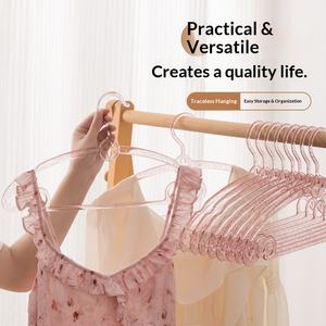 Percha de Lujo Ligero Transparente Antideslizante con Forma de Hombro, Antiesponjamiento, Engrosada y Ancha, Diseño Sin Rastro <span class=keywords><strong>para</strong></span> el Hogar - Product Image 3