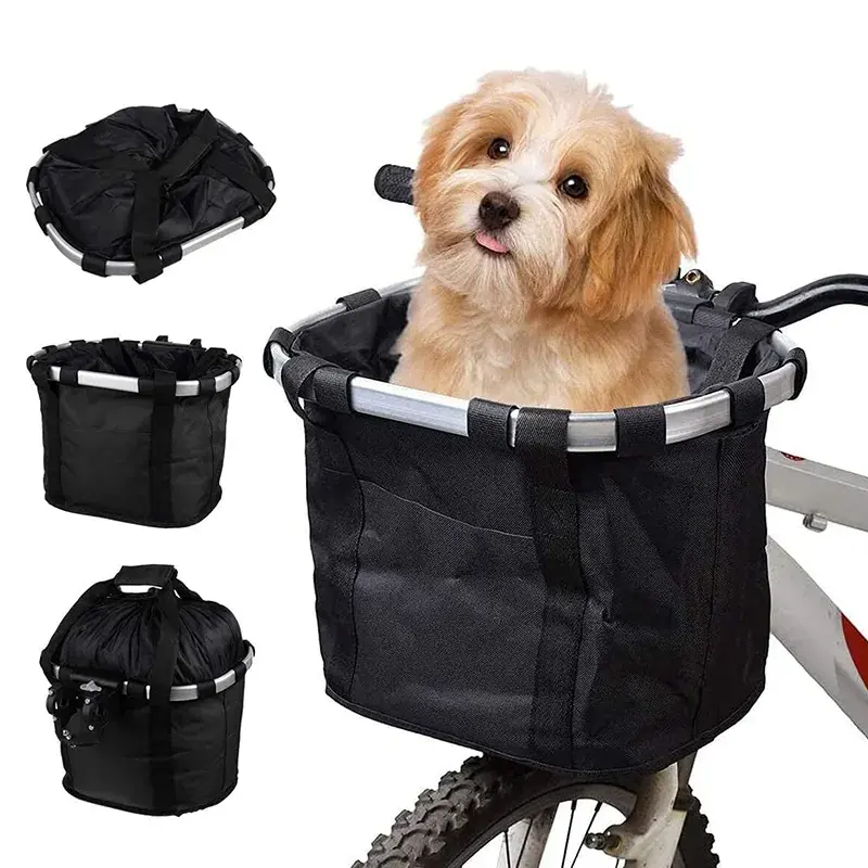 Складная велосипедная Передняя переноска для маленьких домашних животных, собак, кошек, велосипедная корзина, быстросъемная Водонепроницаемая велосипедная сумка