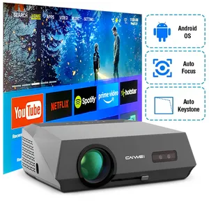 Caiwei A10Q proyektor LED LCD 1080P WIFI, proyektor Tablet bisnis Video film luar ruangan 4K autofokus untuk kantor