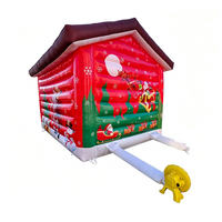 Maison de Noël gonflable géante - Décoration de jardin éclairée par LED avec souffleur