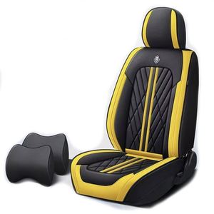 Housse de siège de voiture en cuir PU, ensemble de 9 pièces, style tendance toutes saisons, ensemble complet, multicolore, ajustement universel - Product Image 1