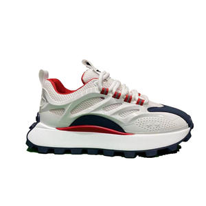 2025 sepatu lari kasual kaki terbang jaring ultratipis desain renda Sporty Joker Inggris kepribadian sol karet untuk musim semi - Product Image 1