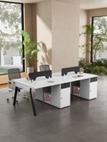 Offre Spéciale : Poste de Travail Moderne et Robuste, Personnalisable en Couleur, Anti-Collision, en Bois, avec Écran de Bureau pour Employés, Poste de Travail Multifonctionnel à Cloisons