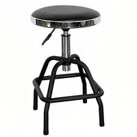 Tabouret d'atelier robuste à hauteur réglable, siège rond rembourré en mousse PU, pour garage, atelier, entrepôt, usine, poste de travail