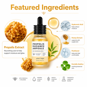 Sérum Ampoule Éclat au Propolis, Extrait de Miel et Centella : Hydratant, Nourrissant, Révélateur de Vitalité Cellulaire, Illumine les Peaux Ternes (Marque Blanche) - Product Image 3