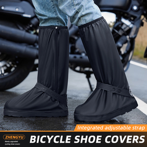Bottes <span class=keywords><strong>de</strong></span> <span class=keywords><strong>pluie</strong></span> hautes légères et souples, durables, anti-déchirure, antidérapantes, réfléchissantes, avec fermeture éclair, élastiques, imperméables, portables, couvre-chaussures <span class=keywords><strong>de</strong></span> <span class=keywords><strong>pluie</strong></span> - Product Image 4
