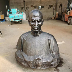 Escultura de Busto Humano en Fibra de Vidrio, Retrato Hecho a Mano, para Montar en el Suelo al Aire Libre - Product Image 5