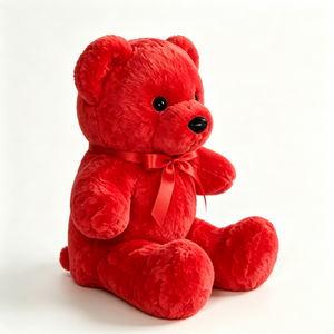 Oso de peluche rojo personalizado, oso de peluche rojo brillante, oso de peluche rojo clásico, oso de peluche rojo suave, oso de peluche rojo sentado - Product Image 1