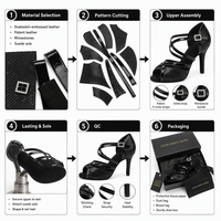 Chaussures de danse latine à motif serpent noir pour femmes, sandales à talons aiguilles, nouvelle collection 2026, chaussures de danse professionnelles d'intérieur à semelle souple