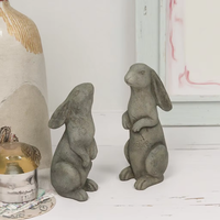 Lianda Antique Style mignon ciment lapin Statue jardin Animal Figurine pour cour décoration bibelots