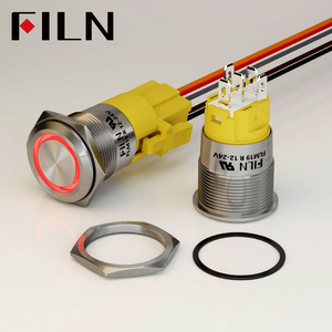 Filn LED chiếu sáng tự trở lại chốt kim loại đẩy nút chuyển đổi với Dây chuyển đổi điện biểu tượng không thấm nước IP65 67 - Product Image 4