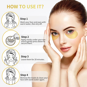 Patchs pour les yeux en or en gros OEM/ODM – Coussinets en gel de collagène colorés enrichis pour les cernes - Product Image 2