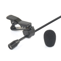 Microphone cravate professionnel noir LM-4005B à condensateur omnidirectionnel avec transmission sonore pure et claire