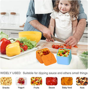 ฝาปิดแม่พิมพ์ซิลิโคนกันรั่วขนาดเล็กสำหรับจุ่มน้ำสลัดกล่องอาหารกลางวันเบนโตะพร้อมถ้วยสะดวกสำหรับจุ่มซอสเค้กเครื่องมือ - Product Image 6