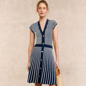 Women's 100% Cotton Woven Machine Embroidery <b>Short</b> Sleeve V Neck Natural Waist <b>Summer</b> Casual Washable Maxi <b>Dress</b> Used Clothing - Product Image 1