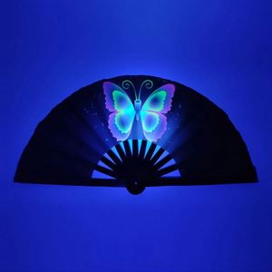 Abanico de Bambú UV Personalizado de Alta Calidad con Impresión, Estilo Tradicional Grande con Técnica de Tallado de Ángel, Efecto Fluorescente para Publicidad - Product Image 4