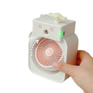 Desktop Rechargeable <b>Spray</b> Fan With Humidifier Small Portable For Student Summer Gift White <b>Pink</b> Purple - Product Image 5