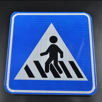 Panneau de signalisation routière extérieur personnalisé en aluminium réfléchissant, imprimé UV, étanche, pour passage piétonnier