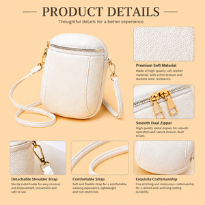 Mini Women's <b>Small</b> Cylinder Crossbody Bag Casual Daily Shoulder Purse Customized Logo Fashion Designer mobile phone <b>Handbag</b> - Product Image 3
