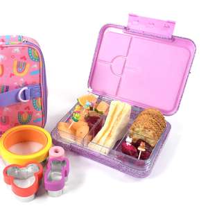 Fiambrera de plástico para niños OUMENG, fiambrera Bento brillante en polvo púrpura <span class=keywords><strong>personalizada</strong></span> para niños con compartimentos extraíbles - Product Image 1