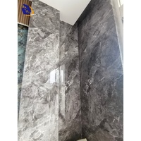 Film PET marbré imprimé sur mesure pour panneau mural de hall, décoration de bureau, échantillon gratuit disponible, épaisseur 0,3 mm