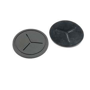 Round Black PVC Rubber Cross Hole <b>Patch</b> <b>Sew</b> <b>On</b> Earphone Cable Port Label for Garments and Backpacks - Product Image 5