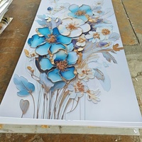 Panneau mural en PVC 3D floral doré brillant, imperméable, moderne, pour la décoration d'hôtels, d'hôpitaux, de chambres à coucher et de salles de bain HM EU--001