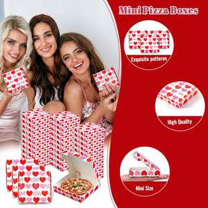 Cajas de <span class=keywords><strong>Pizza</strong></span> Mini para el Día de San Valentín, Cajas de Cartón Cuadradas para <span class=keywords><strong>Pizza</strong></span>, Ideales para Cumpleaños, San Valentín, Bodas y Celebraciones - Product Image 5