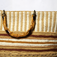 Sac de plage fait à la main de grande capacité sac tissé de vacances d'été simple femmes en prix de gros sac de plage en coton