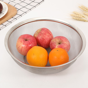 Stainless Steel Wide Rim <b>Mesh</b> Basket 2 Sizes Kitchen Fruit Vegetable Drain <b>Strainer</b> Colander - Product Image 3