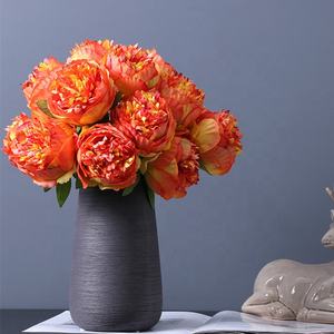 Centres de table de mariage pivoine blanche artificielle fleur de pivoine soie 5 têtes fleur de pivoine ivoire <span class=keywords><strong>buisson</strong></span> A-905 - Product Image 5