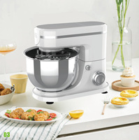 Batteur Planétaire Électrique Haute Performance 1500W en Acier Inoxydable avec Tête Inclinable, Mixeur et Hachoir à Viande Combinés pour la Pâtisserie à Domicile