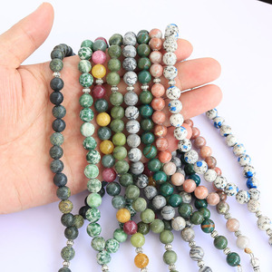 PBB1096 <span class=keywords><strong>Rosario</strong></span> Islamico <span class=keywords><strong>Turco</strong></span> Fatto a Mano con 33 Perle in Pietra, Tesbih Misbaha Tasbeeh, Sibha con Perle Rotonde da 8mm - Product Image 2