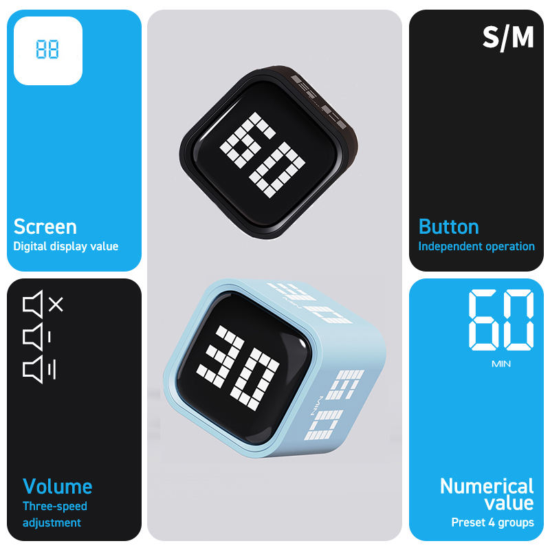 Hot Seller Gravity Minute Timer 5 10 30 60 Gravity Mode up to 99-minute Manual Time Setting Pomodoro Timer for Study