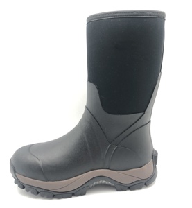 Mens <strong>Waterproof</strong> Insulated Rubber <strong>Boots</strong> Neoprene Rain <strong>Boots</strong> Outdoor <strong>Pull</strong> on Rain <strong>Boots</strong> - Product Image 1
