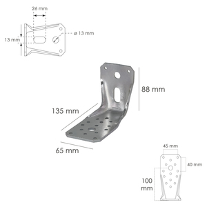 Supporto in Legno con Angolo Rinforzato 65x88x135 mm. - Product Image 2