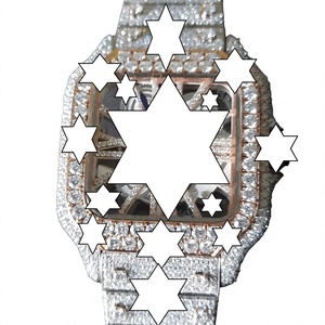 Reloj Mecánico de Lujo de Acero Inoxidable con Esqueleto en Oro Rosa, Esfera de Cristal de Zafiro y Bisel de Diamantes, Reloj de Moda Unisex - Product Image 1