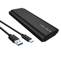 Kotak Hard Disk Eksternal SSD M.2 NVME NGFF M.2 SATA ke USB 3.1 Tipe C, Casing Aluminium NGFF