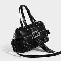 Bolso Bandolera/Hombro de PU con Tachuelas y Cierre Magnético, Gran Capacidad, Estilo Punk Chic para Mujer, Otoño
