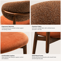 Chaise de salle à manger moderne de luxe en bouclette, avec structure en bois massif, chaise d'appoint rembourrée pour projets de villas, hôtels et restaurants