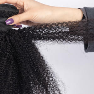 Extensiones de Cabello Tejidas al por Mayor, Cabello Humano Mongol Rizado, Negro, para Mujeres - Product Image 5