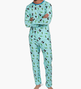 Conjunto de Pijamas de Algodón para <span class=keywords><strong>Hombre</strong></span>, Primavera-Otoño, Manga Larga, Estampado, Ropa de Dormir Transpirable, Ropa de Estar por Casa Cómoda y Holgada - Product Image 4