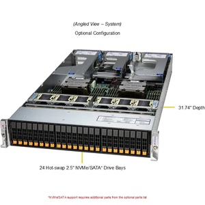 Servidor All-Flash Supermicro AS-2126HS-TN para Montaje en Rack con 24 Bahías, Compatible con Memoria AMD 9005/9004 X24, Diseño AS-2126HS-TN - Product Image 2
