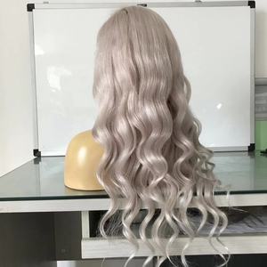 Amara Assurance Qualité Péruvienne 30 Pouces Perruques de Cheveux Humains Vague Ananas Profonde Full Lace <span class=keywords><strong>Perruque</strong></span> Argent Gris Full Lace Party <span class=keywords><strong>Perruque</strong></span> - Product Image 5