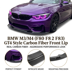 Labbro Anteriore in Fibra di Carbonio Stile GT4 per Paraurti <span class=keywords><strong>BMW</strong></span> F80 M3 F82 F83 <span class=keywords><strong>M4</strong></span> 2015-2019 - Product Image 3