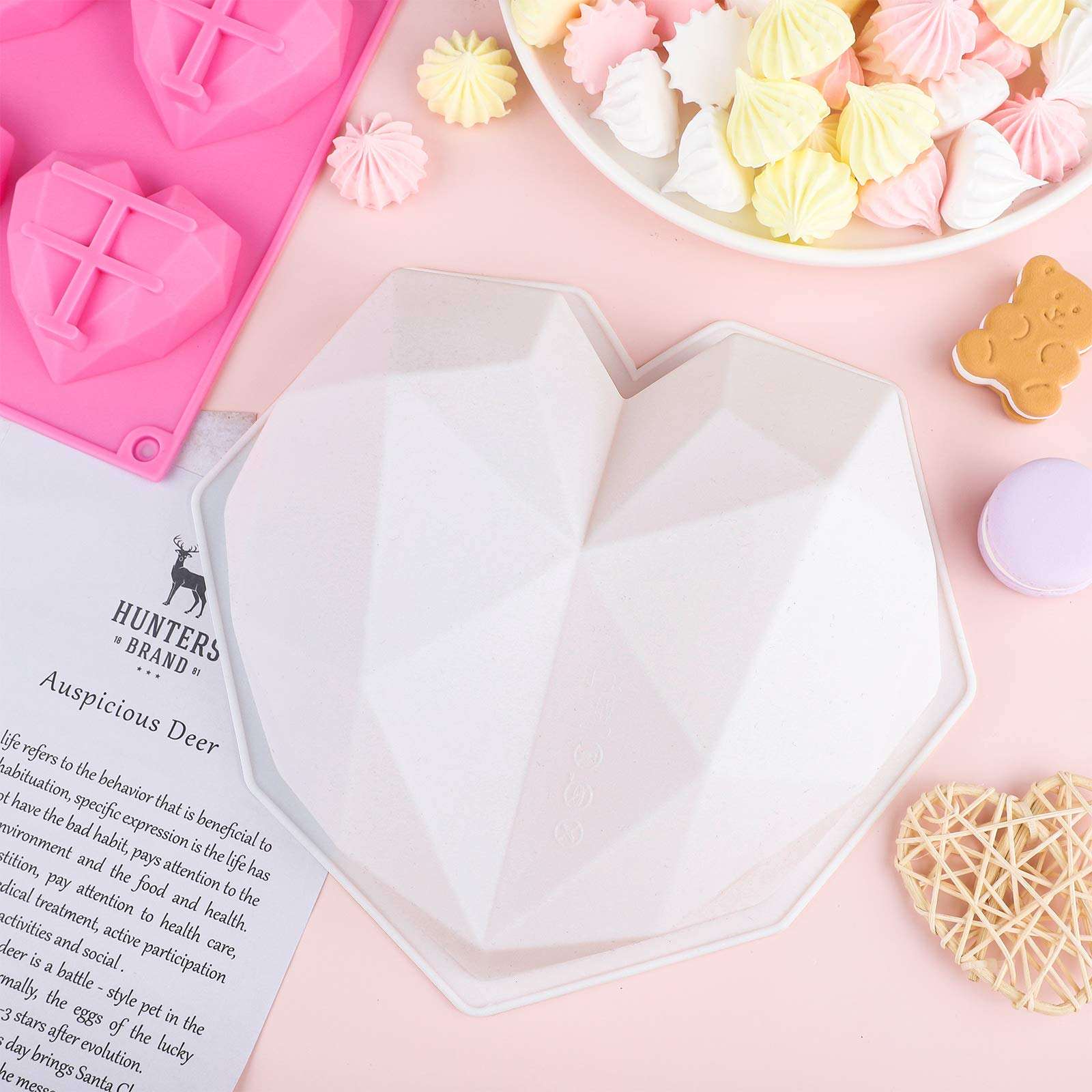 3D Moldes Diamond Shaped Cake Molds by Silicone White DIY