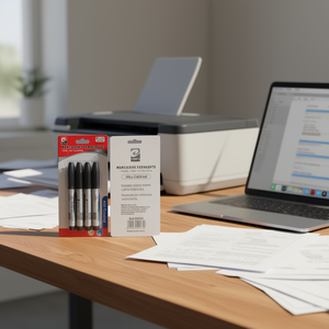 ERP Permanent Marker 3Pcs Black Ink For Paper Fax Photocopy High Quality - Product Image 2