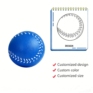 Jouet anti-stress - Balle à presser en mousse PU en forme de balle de baseball, impression numérique personnalisée, portable, promotionnel - Product Image 4