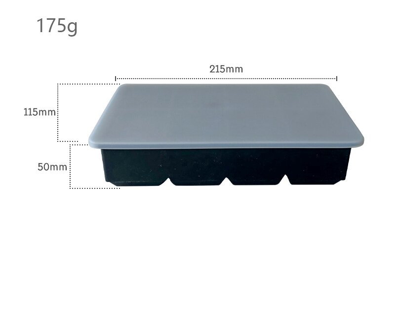 Récipient à glace 8 pièces avec couvercle, couleur noire