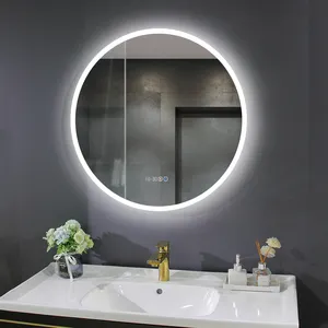 Aquacubic akıllı yuvarlak 40/32/24 inç LED banyo aynası, kısılabilir ve anti-sis duvara monte ayna